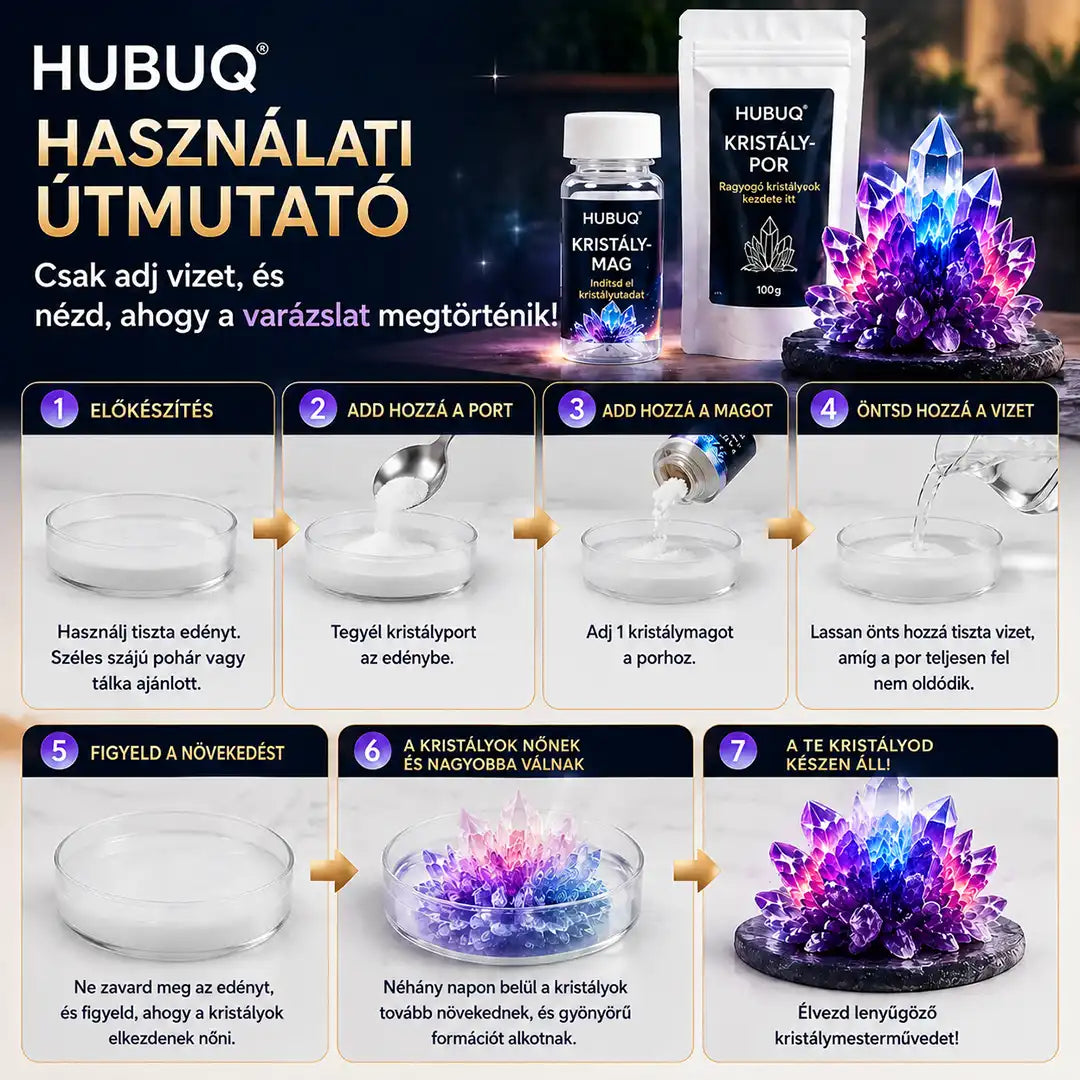 HUBUQ® 🪄Luxus Kristály Műhely – Prémium kristálynövesztő por🔮