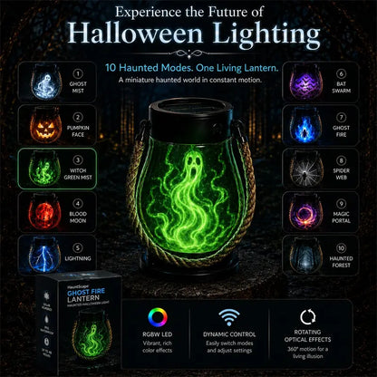 🔥Halloween Különleges Akció! 🎃 | 💡👻HauntScape® 10 az 1-ben Lenyűgöző Halloweeni Lámpás, Automatikus Bekapcsolás Szürkületkor🔥