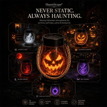 🔥Halloween Különleges Akció! 🎃 | 💡👻HauntScape® 10 az 1-ben Lenyűgöző Halloweeni Lámpás, Automatikus Bekapcsolás Szürkületkor🔥