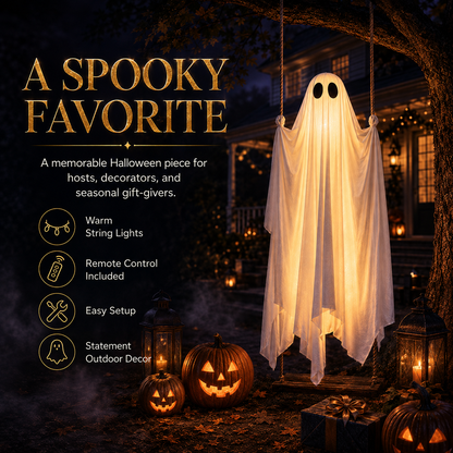 | Óriási Akció 60% KEDVEZMÉNY |🔥👻LED Lengő Szellem Halloweeni Dekoráció — Ragyogó, Kísérteties és Tökéletes az Elátkozott Udvari Díszítéshez