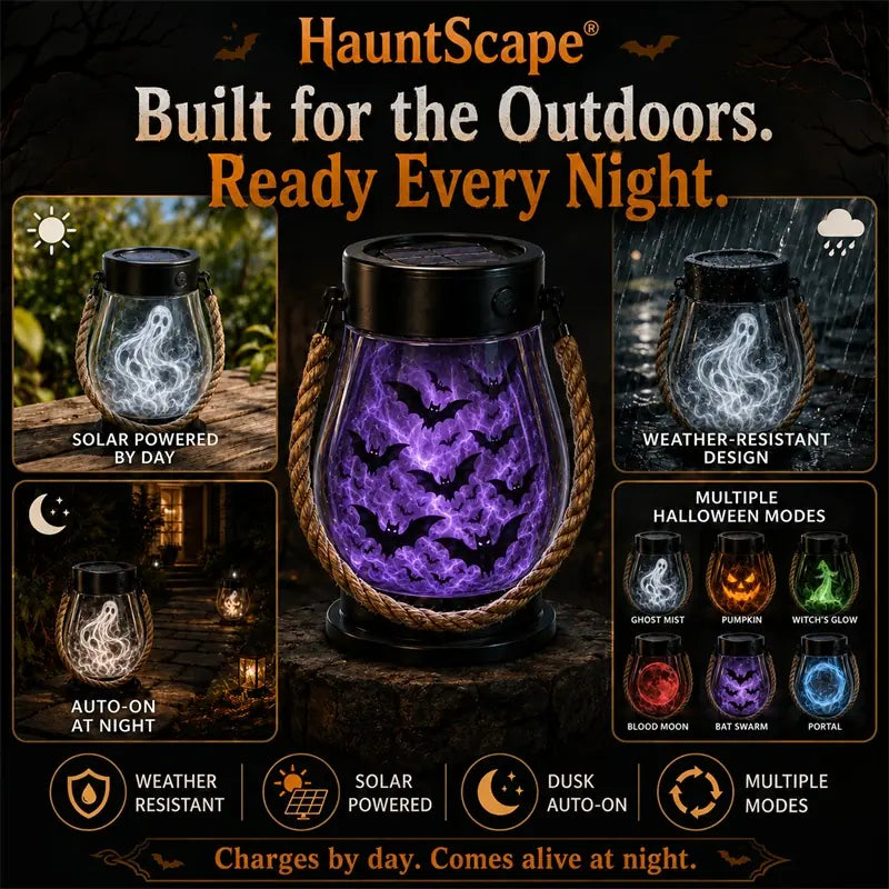 🔥Halloween Különleges Akció! 🎃 | 💡👻HauntScape® 10 az 1-ben Lenyűgöző Halloweeni Lámpás, Automatikus Bekapcsolás Szürkületkor🔥
