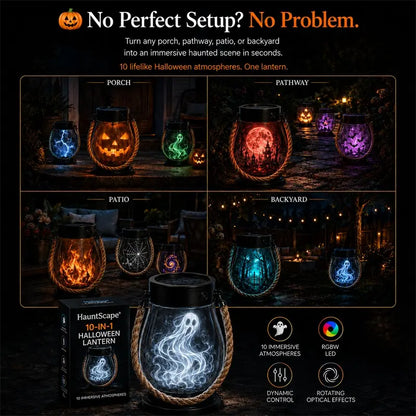 🔥Halloween Különleges Akció! 🎃 | 💡👻HauntScape® 10 az 1-ben Lenyűgöző Halloweeni Lámpás, Automatikus Bekapcsolás Szürkületkor🔥
