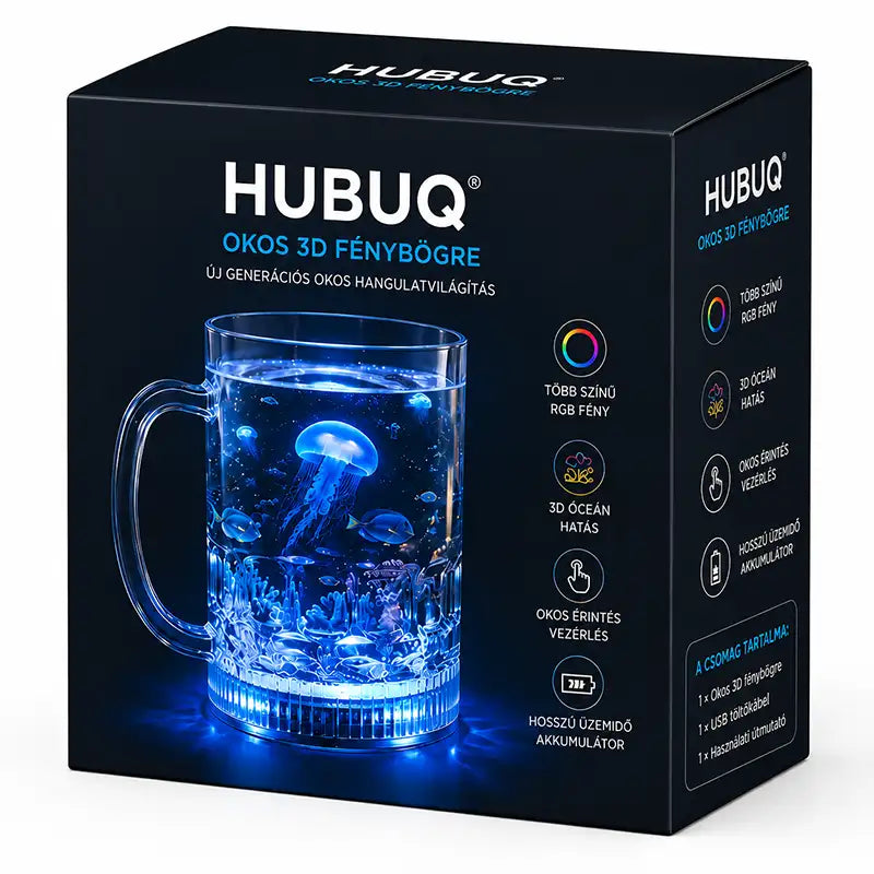 HUBUQ® 🪄 Intelligens világító akrilpohár