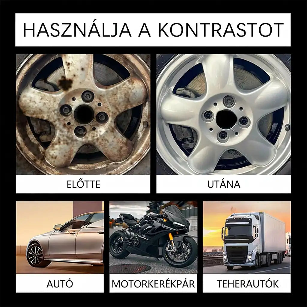 Ipari minőségű rozsdaeltávolító. Tisztítószer rozsda eltávolítására az autóiparban, gépeken és berendezéseken.